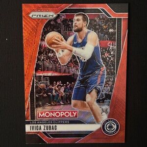 2024-25 Panini Prizm Ivica Zubac Red Wave Monopoly No.21 NBA Trading Card